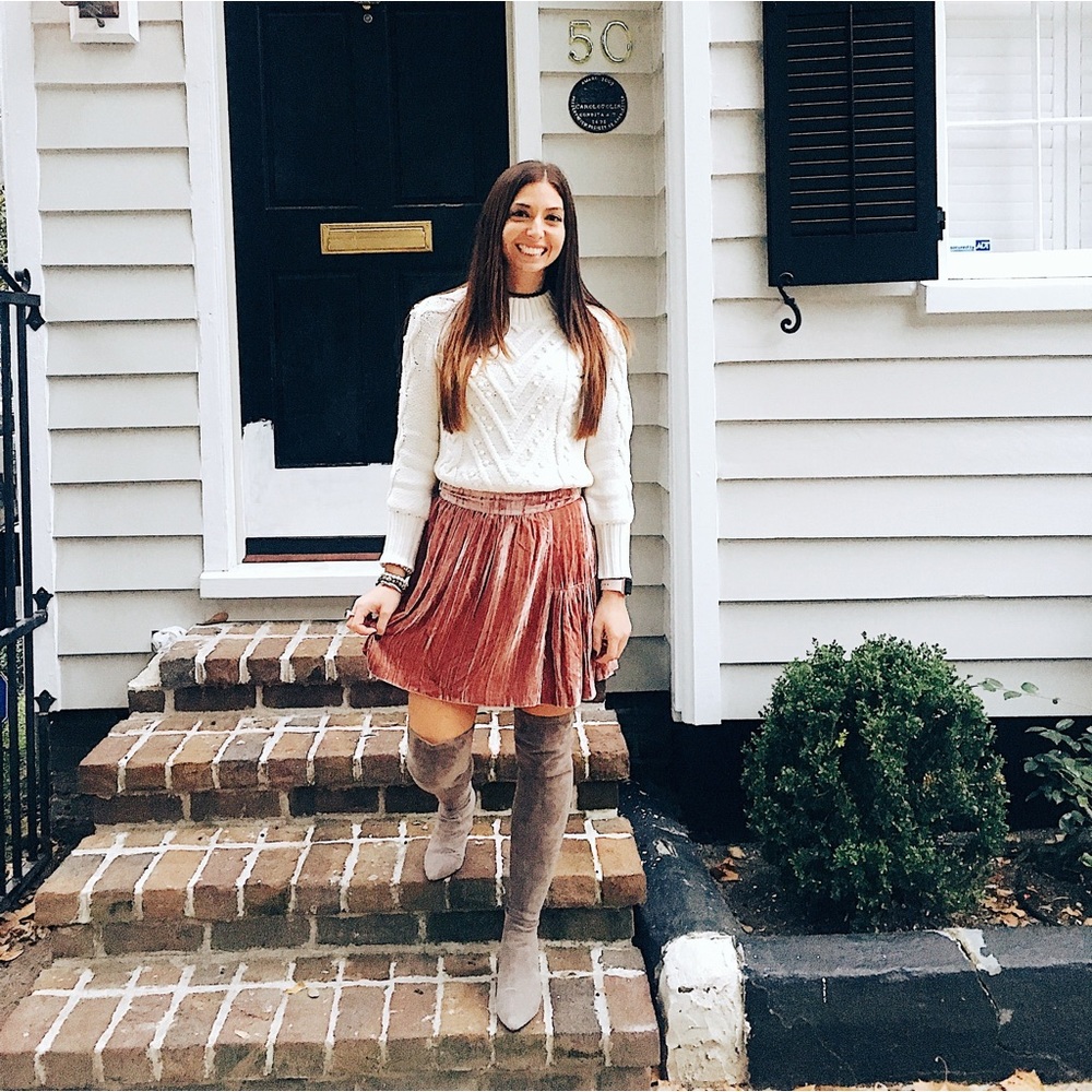 Pink corduroy skirt
